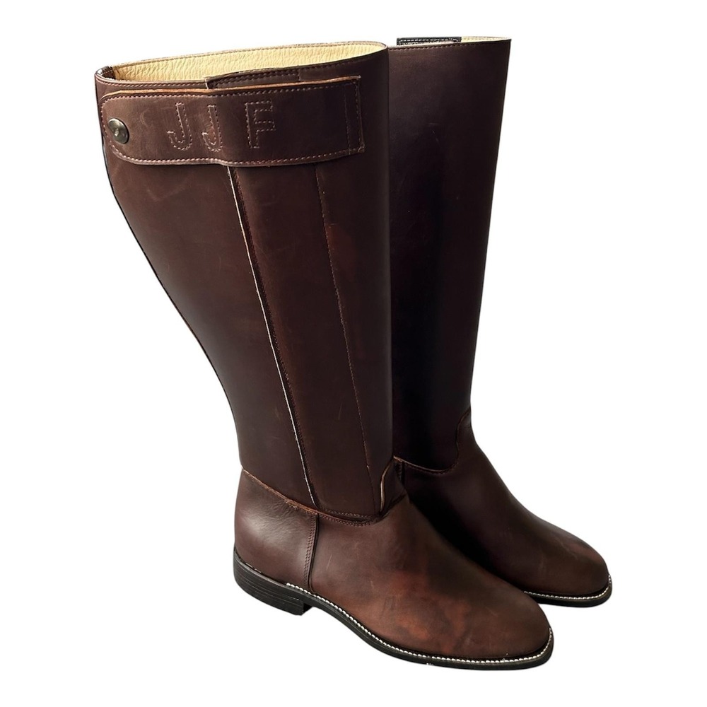 Custom Leather Riding Boots Brown Tall Equestrian Field Boots Womens 9 Wide Calf